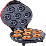 MINI MÁQUINA ELÉTRICA DE FAZER DONUTS BISCOITO ROSQUINHAS PREPARO 07 UNIDADES POR VEZ 1000 W ANTIADERENTE CONFEITARIA PROFISSIONAL DELICIA NO CAFÉ COR VERMELHA 220V
