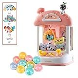 Mini Máquina Grua Pegar Ursinho Infantil Bichinho 7 Pelúcias Rosa Bebê