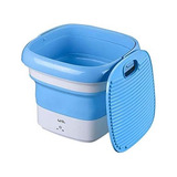 Mini Máquina Lavar Roupa Dobrável Portátil Balde Elétrica F