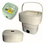Mini Maquina Lavar Roupas Balde Retrátil Portatil 5l Branco