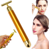 Mini Massageador Facial Gold Eletrico Vibração Portátil