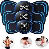 Mini Massageador Kit Com 3 Pulso Elétrico EMS Portátil Recarregável Aparelho Alivia Dor Muscular Tensão Pescoço Coluna Lombar Pernas Braços Abdomen Estimulador Relaxamento
