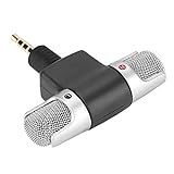 Mini Microfone  Microfone Externo Portátil Profissional 3 5mm Jack Microfone Condensador Estéreo Para Voz Do Telefone Móvel
