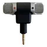 Mini Microfone Para Notebook celular camera Estéreo Pequeno Cor Preto prata