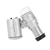 Mini Microscópio 60X  Lupa De Bolso Dobrável  Lupa De Joias  Lupa Com Luz LED  Lupa De Distância Focal Ajustável