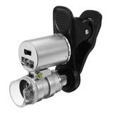 Mini Microscópio Lupa Tubo Metal 60x Leds Uso Manual celular
