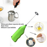Mini Mixer Elétrico Misturador Copo Batedor Bebidas Portátil Cor Azul