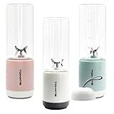 Mini Mixer Liquidificador 6 Lâminas Blender Personal Portátil USB 330ml Com Jarra De Vidro Para Sucos Shakes Smoothies E Triturar Frutas Gelos E Vegetais