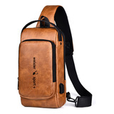 Mini Mochila De Couro Legitimo Transversal Ombro Original Nf