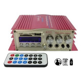 Mini Modulo Amplificador Karaoke Bt 308 Bluetooth Usb Sd Mp3 Cor Vermelho