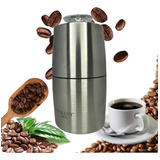 Mini Moedor De Café Elétrico Triturador Portátil Inox 110v