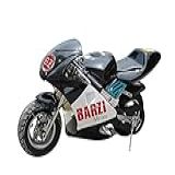 Mini Moto 49cc BZ R3 Preta Partida A Corda Reforçada Gasolina Com Óleo 2 Tempos BARZI MOTORS