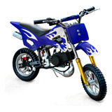 Mini Moto Cross Azul A Gasolina Motor 2 Tempos Para Trilhas