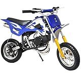 Mini Moto Cross Motor A Gasolina 49cc Motinha Azul Para Criança 3 A 7 Anos Freio A Disco