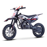 Mini Moto Cross Mxf Ferinha 49cc A Gasolina Partida Elétrica Cor Vermelho