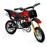 Mini Moto Cross Preta A Gasolina Motor 2 Tempos P Trilha
