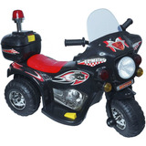 Mini Moto Elétrica 6v Infantil Triciclo Som Criança Polícia
