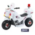 Mini Moto Elétrica 6v Motocicleta Com Baú Som Sirene Polícia Cor Branco
