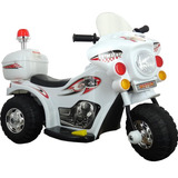 Mini Moto Eletrica Infantil Branca Triciclo Sirene Frente Re