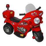 Mini Moto Elétrica Infantil Triciclo Criança Bateria Recarregável 6v Importway Bw002 Polícia Bivolt Cor Vermelho