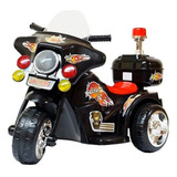 Mini Moto Elétrica Triciclo Infantil Polícia Importway Preto