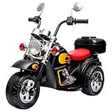 Mini Moto Motocicleta Elétrica Preta Infantil 6V Com Som Luz Retrovisor