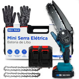 Mini Motoserra Bateria Eletroserra Portátil Serra Elétrica