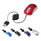 Mini Mouse Usb Com Cabo Retrátil Óptico 800 Dpi