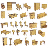 Mini Moveis Para Casinha Boneca Mdf 30 Peças Imediato Grupo Paraíso Mdf