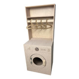 Mini Movel Infantil Lavanderia Máquina De Lavar Mdf Cru
