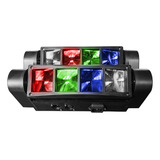 Mini Moving Spider Beam 8 Leds Rgbw Dmx Strobo Profissional