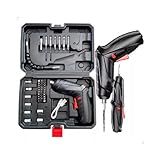 Mini Parafusadeira Elétrica Sem Fio Recarregável Com Maleta Organizadora E Combo De 45 Peças Mandril Magnético Torque De 3Nm Rotação De 90 Velocidade De 200rpm