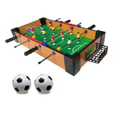 Mini Pebolim Totó Futebol De Mesa 2 Bolas E Placar Portátil