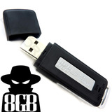 Mini Pendrive 8gb Gravador De Voz