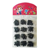 Mini Piranha Cartela C 96 Unidades Cor Preto Cabelo Atacado