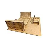 Mini Pista Skate De Dedo Half Pipe Em MDF Completa Rampa E Corrimão
