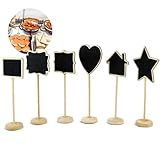 Mini Placa Lousa Decorativa Com Suporte 16cm 6 Peças Formatos Variados- Quadro Negro Eventos Suporte Chalkboard