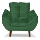 Mini Poltrona Cadeira Infantil De Criança Suede Verde