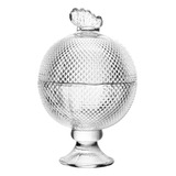 Mini Potiche Decorativo Cristal Com Pe Butterfly 13cm