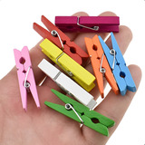 Mini Pregador Prendedor De Madeira 3 5cm 50 Und Coloridos