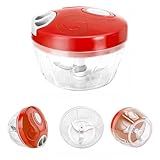 Mini Processador Picador De Alimentos Manual Mixer 3 Laminas Triturador Alho Cebola Cortador De Legumes Fatiador 500ml Vermelho 