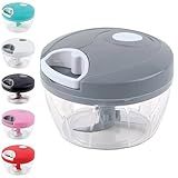 Mini Processador Triturador De Alimentos Manual 500ml Cortador Giratório Com 3 Lâminas De Aço Inox Ideal Para Alho Cebola Legumes E Temperos Fácil De Usar E Limpar Cores Sortidas