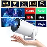 Mini Projetor Portatil 4K LucZeng Wifi 6 Bluetooth 5 0 Smart Projetor 1080P Full HD Cinema Em Casa Projetor Auto De Correcção Trapezóide Horizontal 180 Girável Projector Para Telefónico