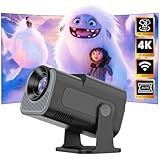 Mini Projetor Portatil - Smart Projetor Com Wifi 6 Bluetooth 5.0, Suporte 4k E 1080p Full Hd Cinema Em Casa Projetor, Auto De Correcção Trapezóide Horizontal, 180°girável Projector