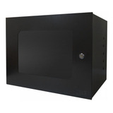 Mini Rack 8u X 350mm Economic Porta C Visor Acrílico Preto