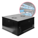Mini Rack   Parede 19   5u X 370mm Desmontável Cor Preto
