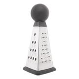 Mini Ralador De Aço Inox 3 Faces Cabo Preto 4x 4x 9cm