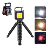 Mini Refletor Lanterna Led Forte Recarregável Tripé 5 Em 1