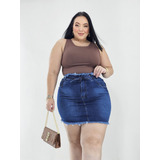 Mini Saia Botoes Jeans
