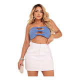 Mini Saia Jeans Cargo